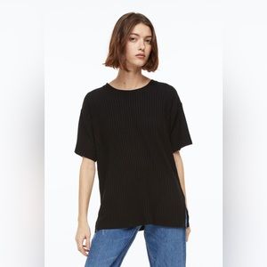 Ribbed, Black Tunic/T-Shirt from H&M